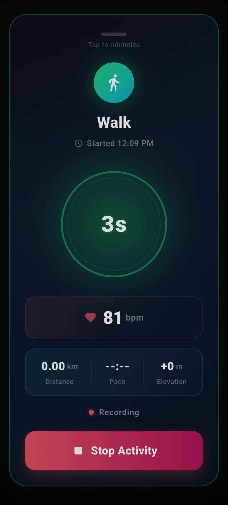Activity and movement in the NU._.IRA app