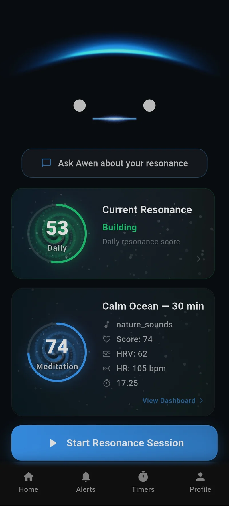 Naming a goal with Awen in the NU._.IRA app