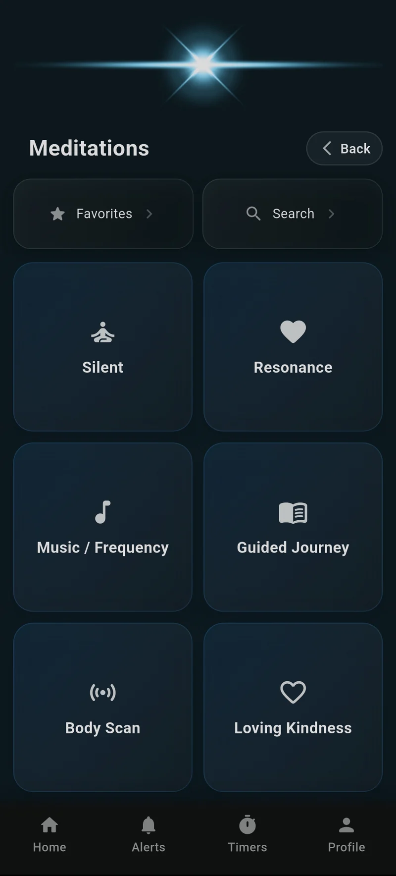 The guided meditation library in the NU._.IRA app