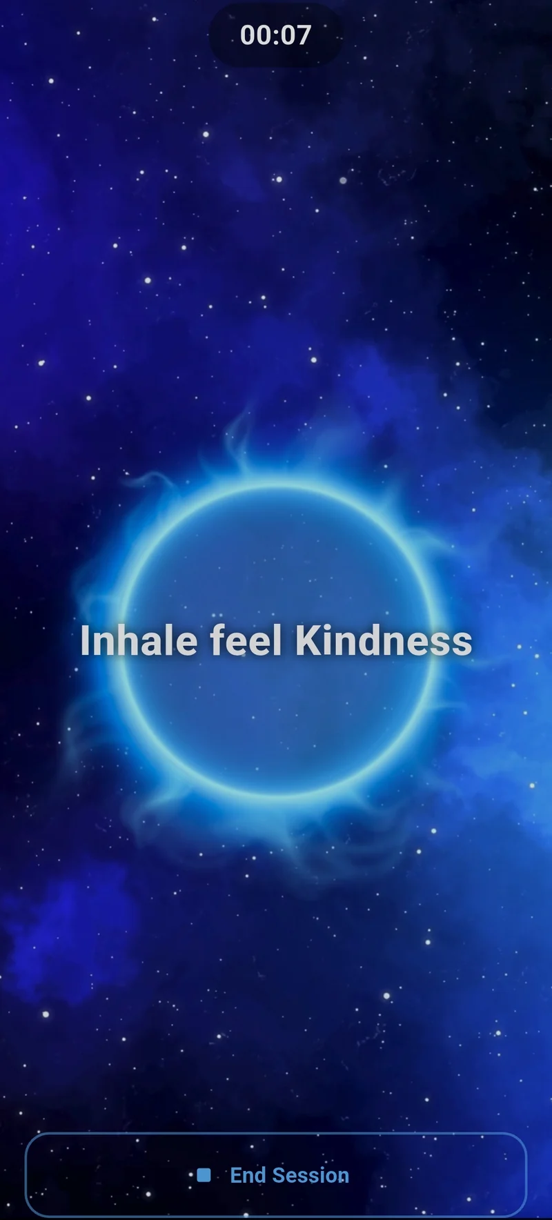 Guided paced breathing in the NU._.IRA app